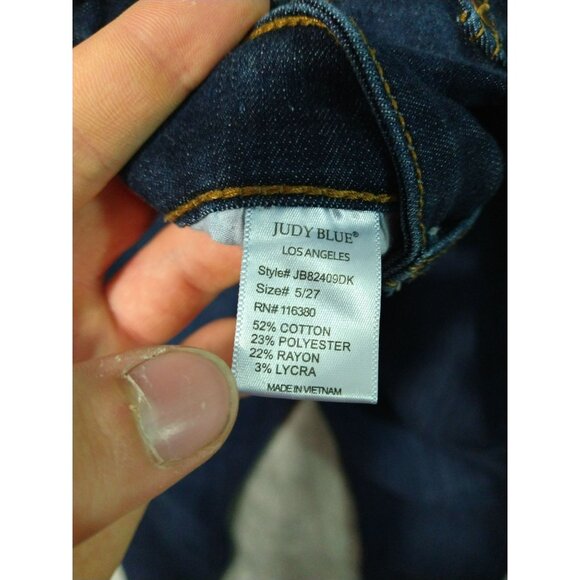 Judy Blue Jeans Womens 5/27 Blue Denim Skinny Fit High Rise Dark Wash Stretch - Picture 8 of 10